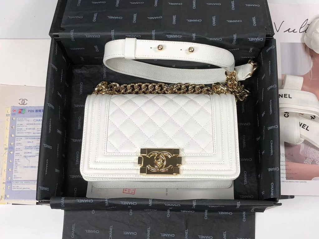 CHL -  Boy Flapbag White For Women 7.9in/20LO