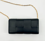 B V  - Cassette Leather Chain Wallet - Black