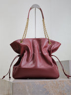 YSL JAMIE 35 IN BURGUNDY RED CALFSKIN GOLD HARDWARE