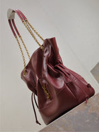 YSL JAMIE 35 IN BURGUNDY RED CALFSKIN GOLD HARDWARE
