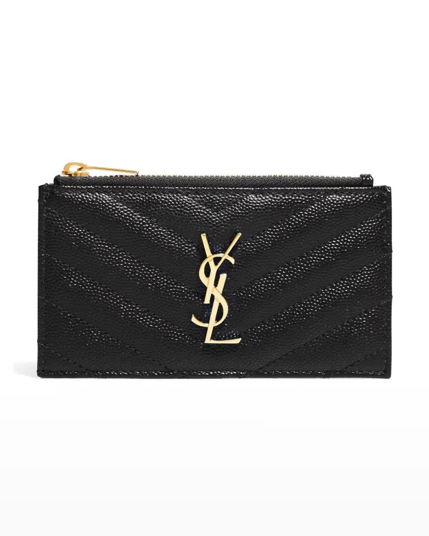 YLS MONOGRAM ZIP FRAGMENTS POUCH CARD CASE WALLET