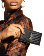 YLS MONOGRAM ZIP FRAGMENTS POUCH CARD CASE WALLET