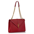 YLS MONOGRAM MATELASSE CHEVRON ENVELOPE SATCHEL