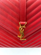 YLS MONOGRAM MATELASSE CHEVRON ENVELOPE SATCHEL