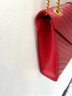 YLS MONOGRAM MATELASSE CHEVRON ENVELOPE SATCHEL