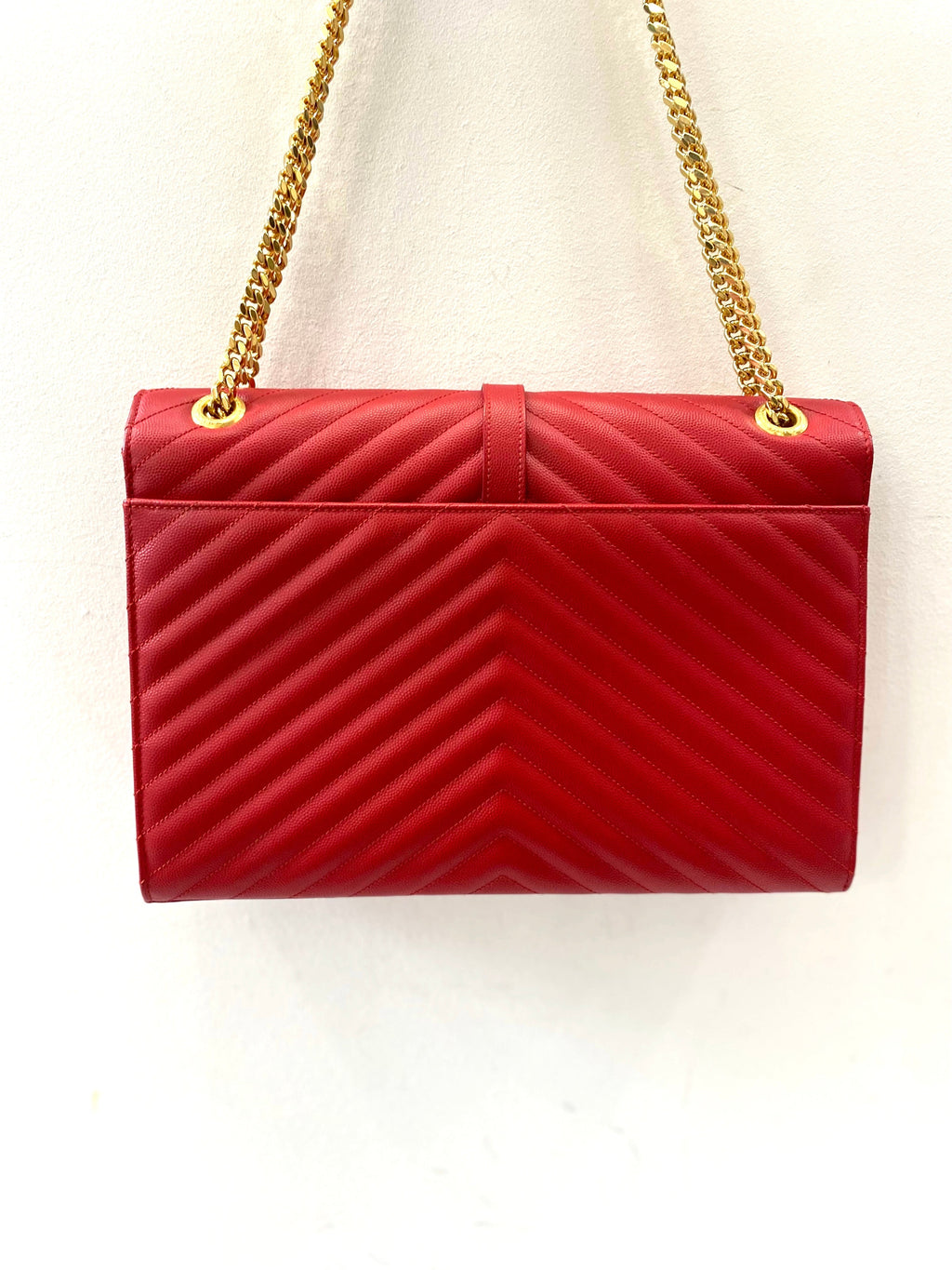 YLS MONOGRAM MATELASSE CHEVRON ENVELOPE SATCHEL