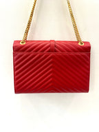 YLS MONOGRAM MATELASSE CHEVRON ENVELOPE SATCHEL