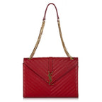 YLS MONOGRAM MATELASSE CHEVRON ENVELOPE SATCHEL