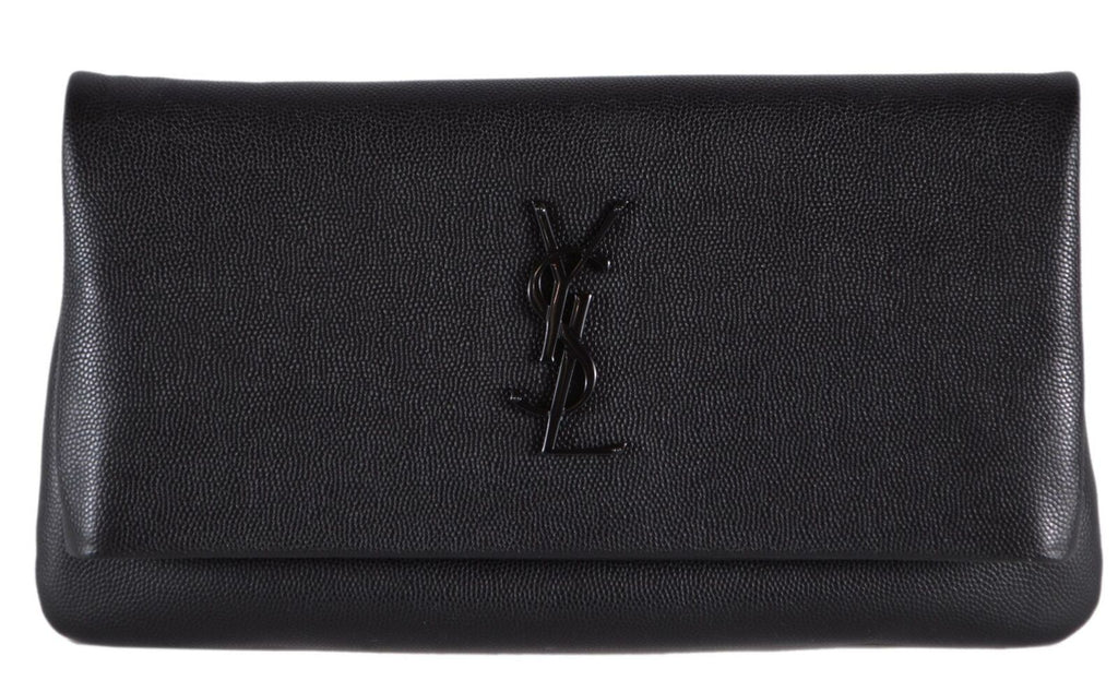 YLS GRAIN DE POUDRE WEST HOLLYWOOD MONOGRAM FOLD OVER CLUTCH
