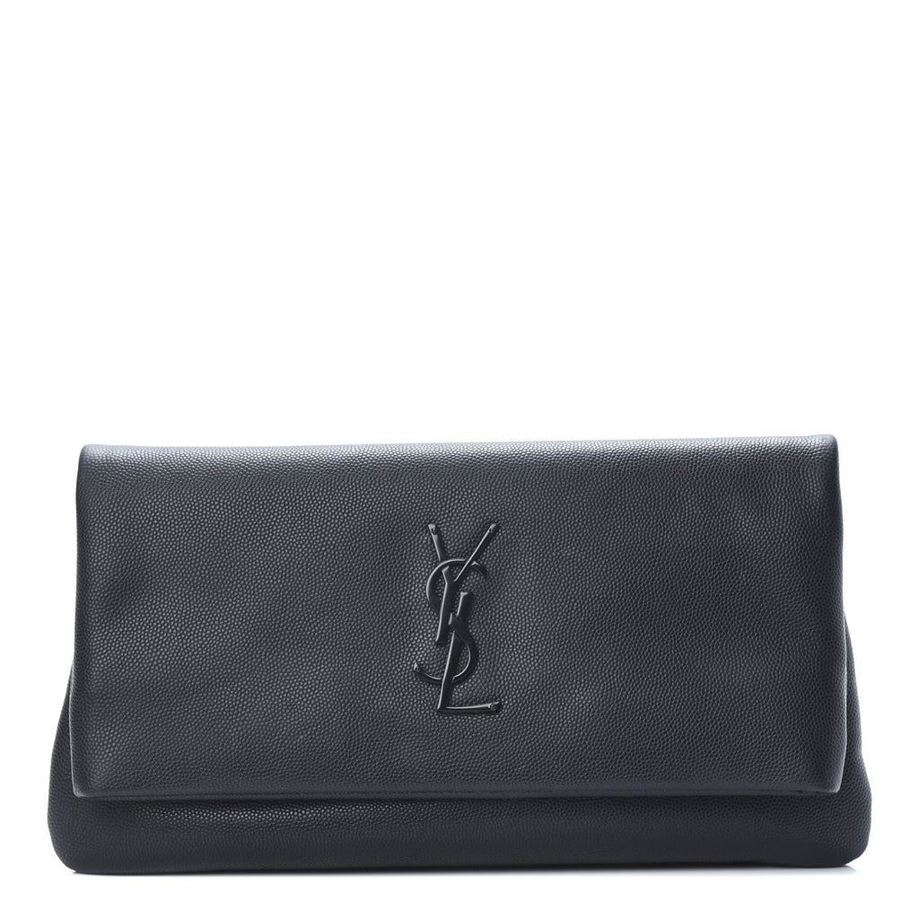 YLS GRAIN DE POUDRE WEST HOLLYWOOD MONOGRAM FOLD OVER CLUTCH