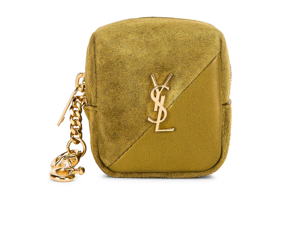 YLS JAMIE CUBE CHARM IN SUEDE AND LAMBSKIN