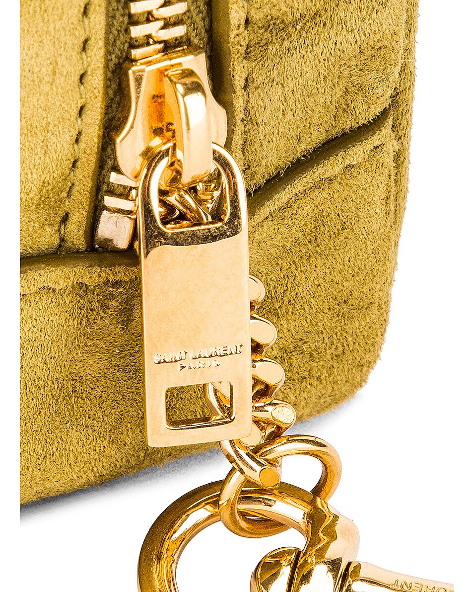 YLS JAMIE CUBE CHARM IN SUEDE AND LAMBSKIN