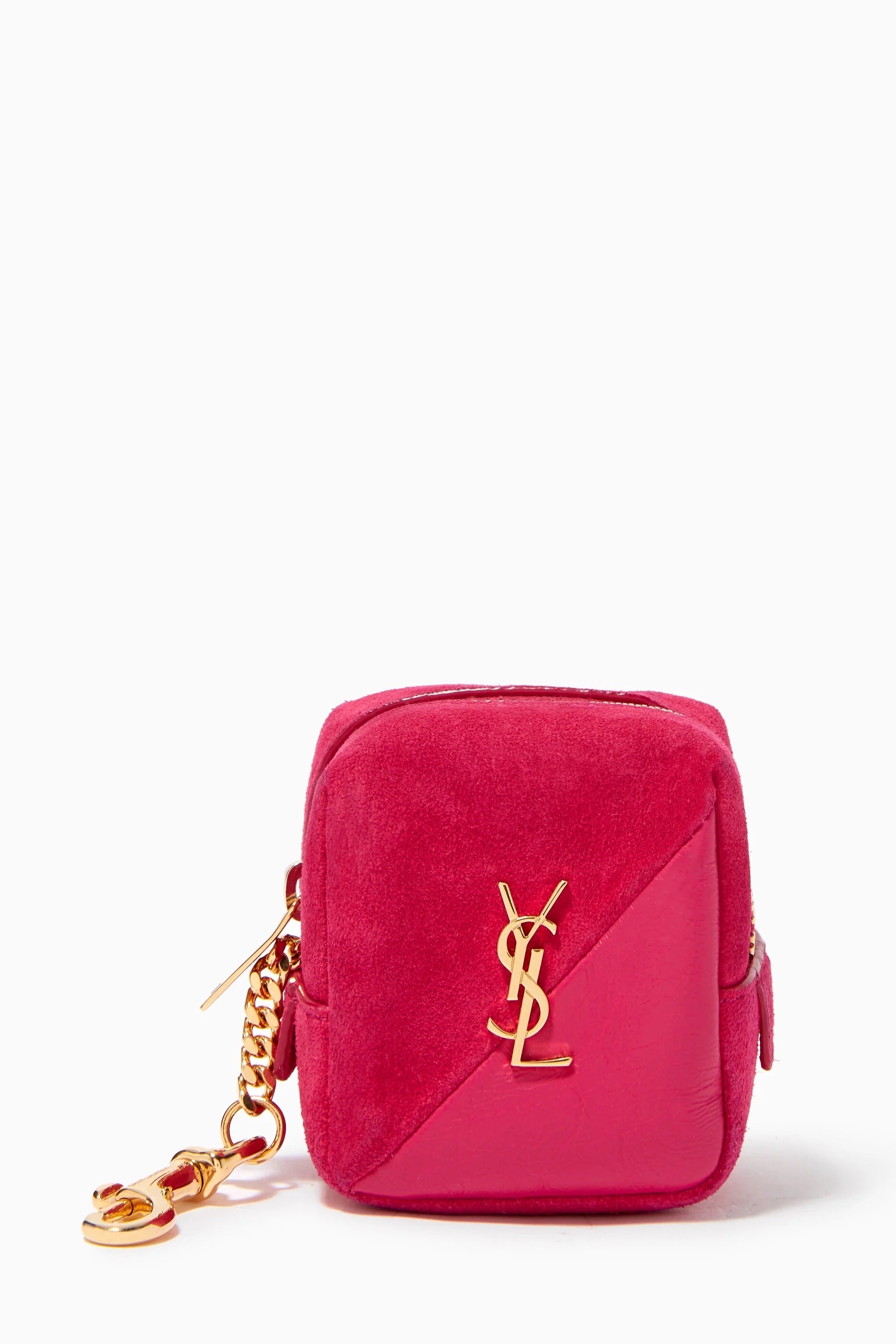 YLS JAMIE CUBE CHARM IN SUEDE AND LAMBSKIN