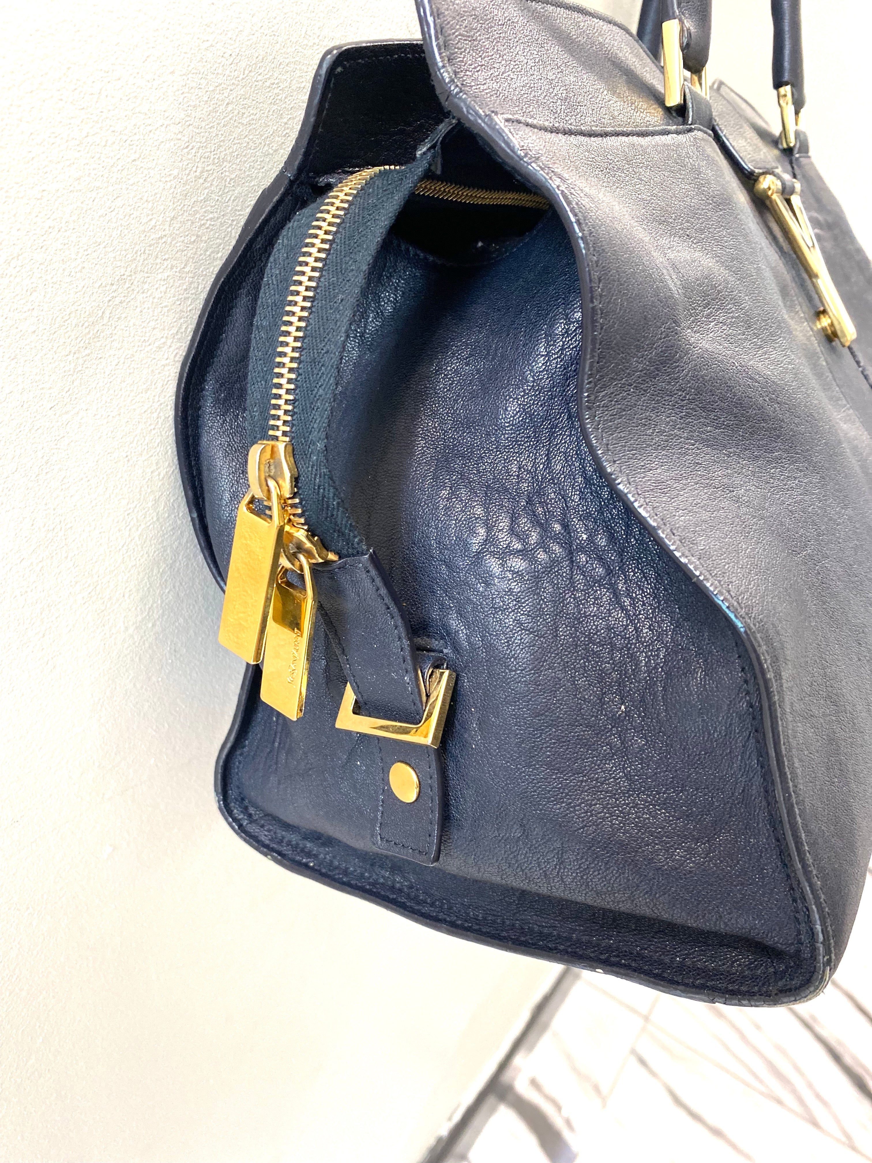 YLS LEATHER MEDIUM Y CABAS CHYC TOTE BAG