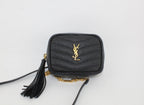 YLS LOU BABY QUILTED GRAIN DE POUDRE LEATHER CHAIN BAG