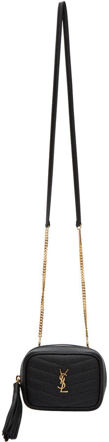 YLS LOU BABY QUILTED GRAIN DE POUDRE LEATHER CHAIN BAG
