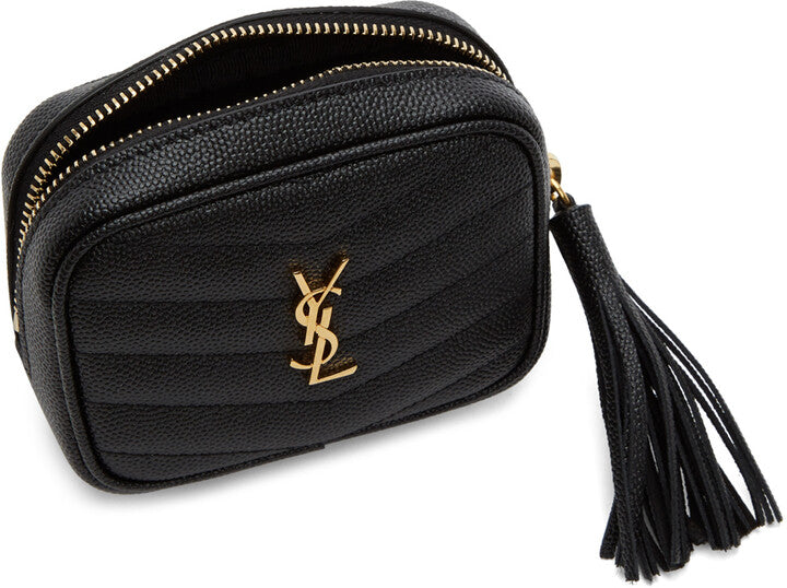 YLS LOU BABY QUILTED GRAIN DE POUDRE LEATHER CHAIN BAG