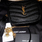 YLS LOU BABY QUILTED GRAIN DE POUDRE LEATHER CHAIN BAG