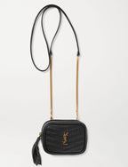 YLS LOU BABY QUILTED GRAIN DE POUDRE LEATHER CHAIN BAG