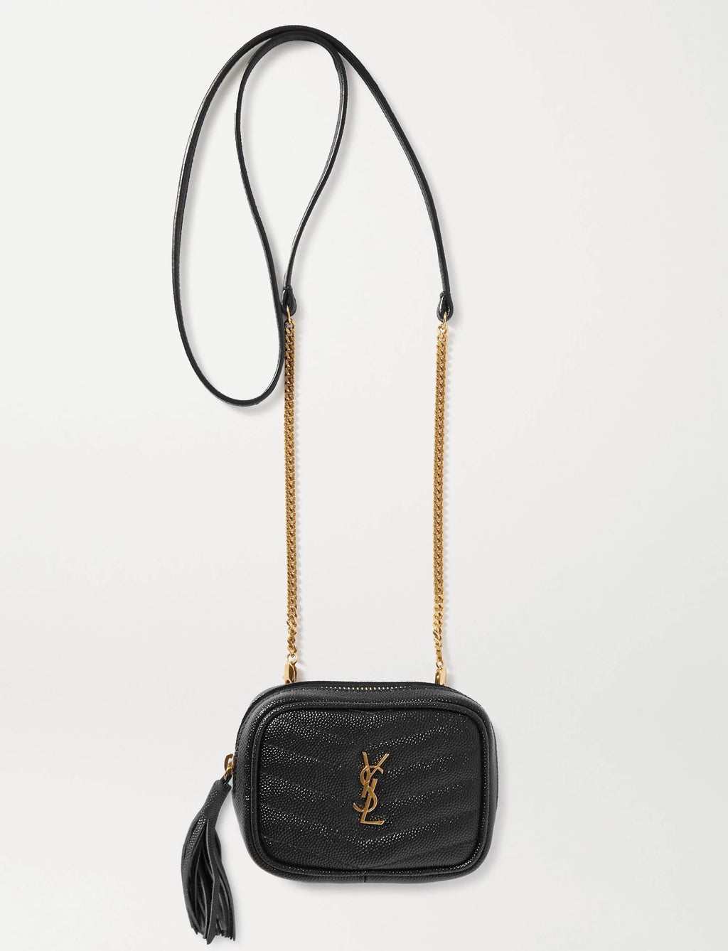 YLS LOU BABY QUILTED GRAIN DE POUDRE LEATHER CHAIN BAG