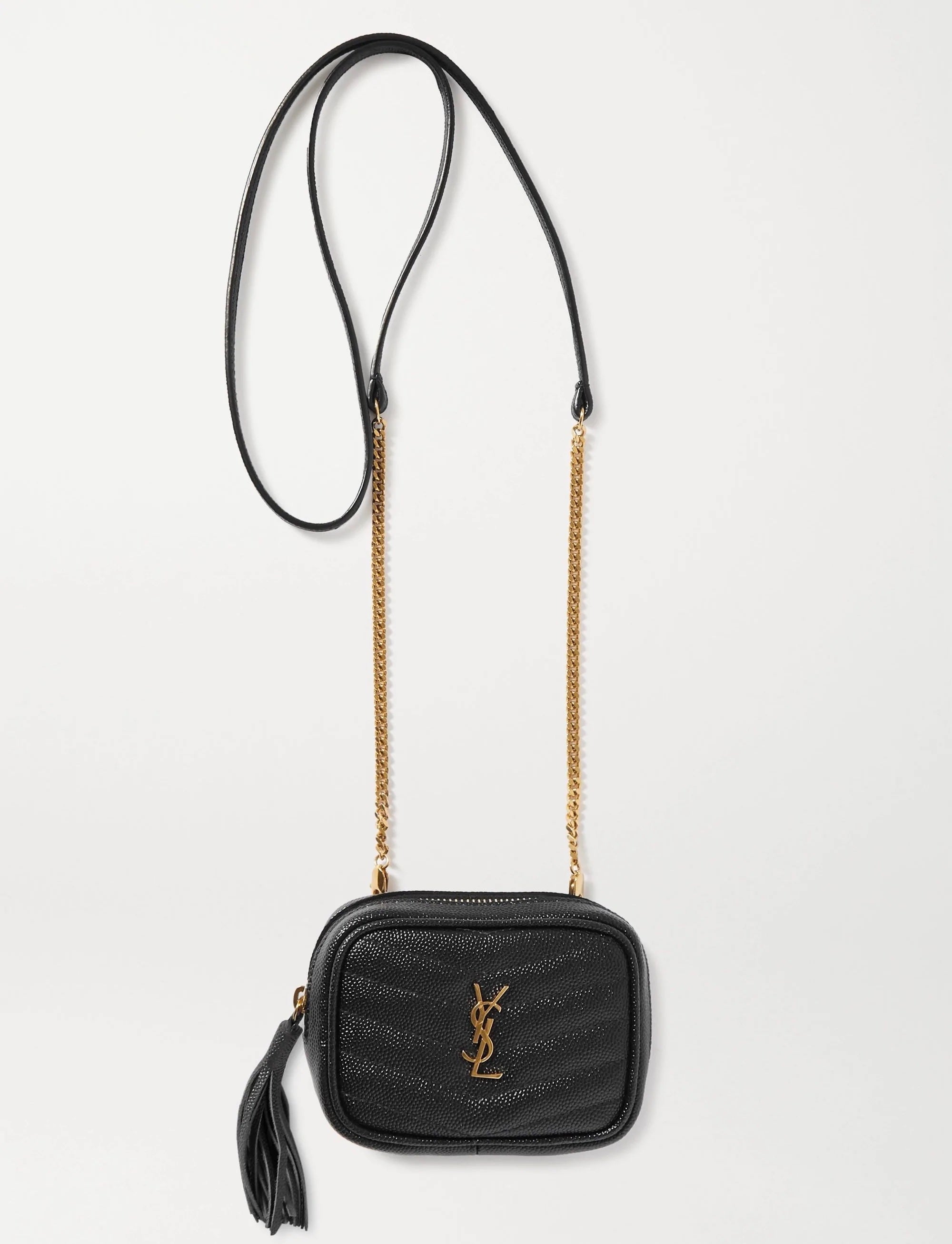YLS LOU BABY QUILTED GRAIN DE POUDRE LEATHER CHAIN BAG