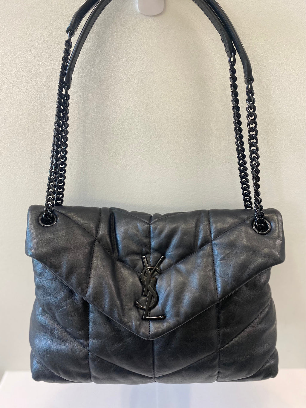 YLS LOULOU MEDIUM QUILTED PUFFER LEATHER SHOULDER BAG