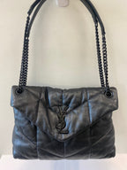 YLS LOULOU MEDIUM QUILTED PUFFER LEATHER SHOULDER BAG