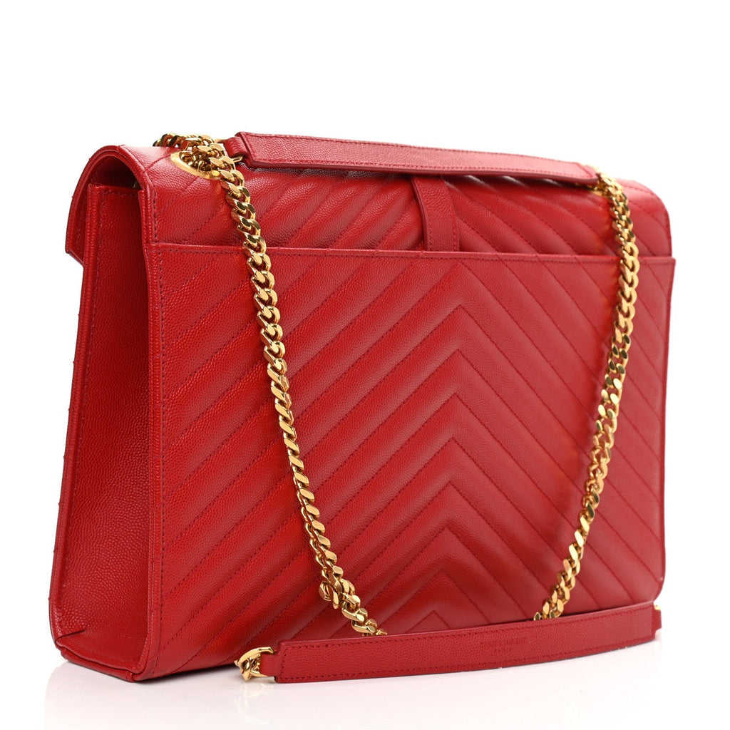 YLS CHEVRON MATELASSE MONOGRAM LARGE SATCHEL
