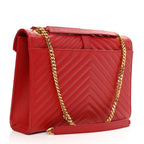 YLS CHEVRON MATELASSE MONOGRAM LARGE SATCHEL
