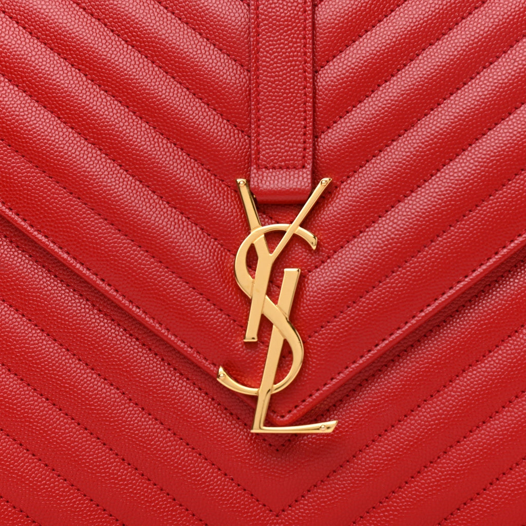 YLS CHEVRON MATELASSE MONOGRAM LARGE SATCHEL