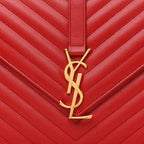 YLS CHEVRON MATELASSE MONOGRAM LARGE SATCHEL