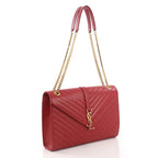 YLS CHEVRON MATELASSE MONOGRAM LARGE SATCHEL