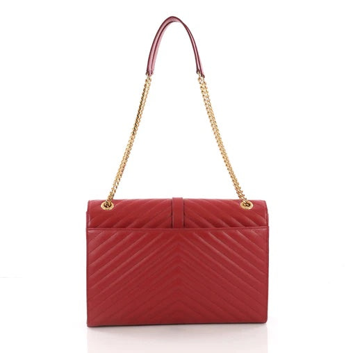 YLS CHEVRON MATELASSE MONOGRAM LARGE SATCHEL