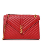 YLS CHEVRON MATELASSE MONOGRAM LARGE SATCHEL