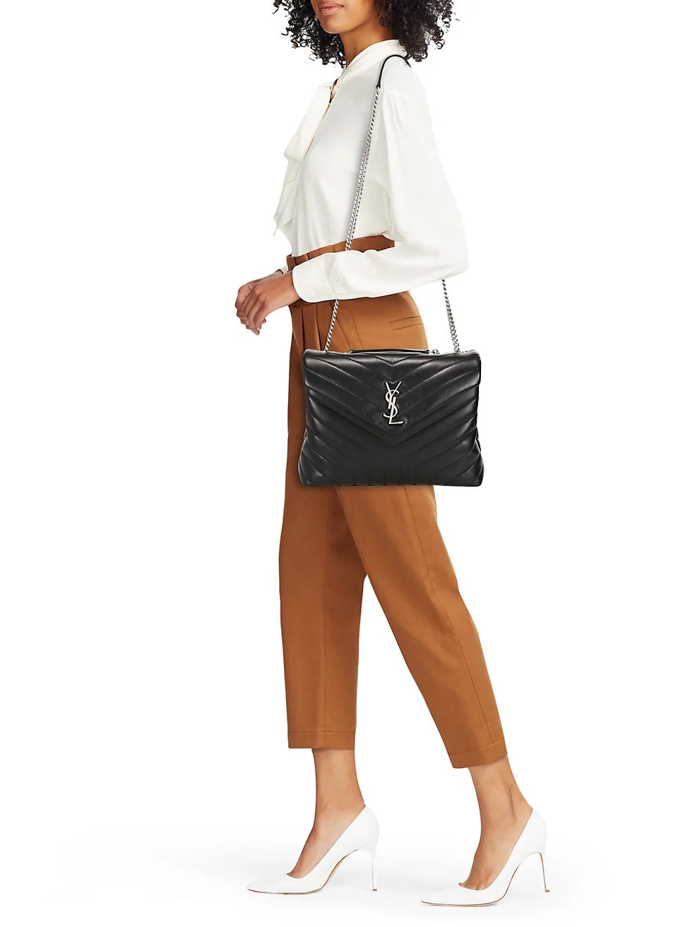 YLS MEDIUM LOULOU MATELASSE LEATHER SHOULDER BAG