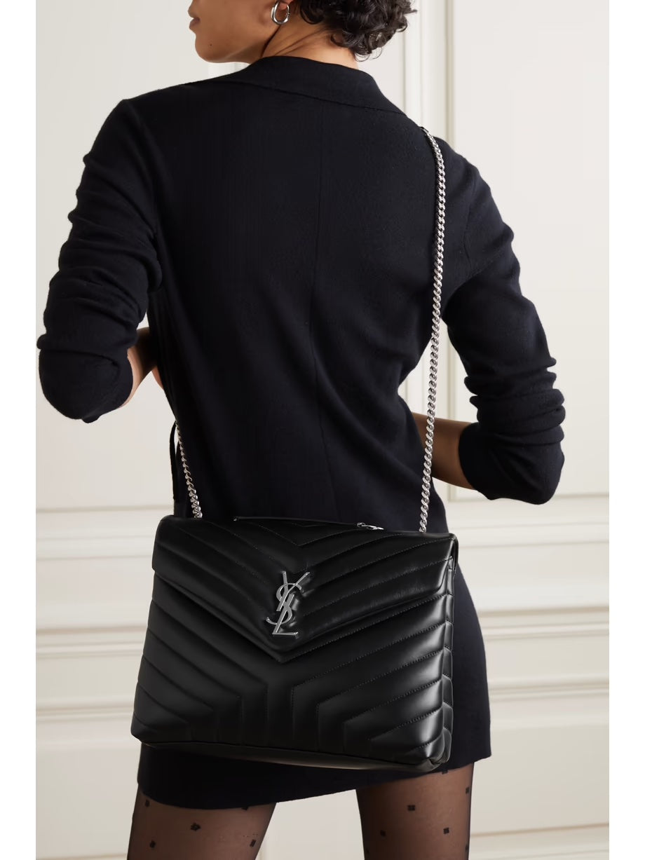 YLS MEDIUM LOULOU MATELASSE LEATHER SHOULDER BAG