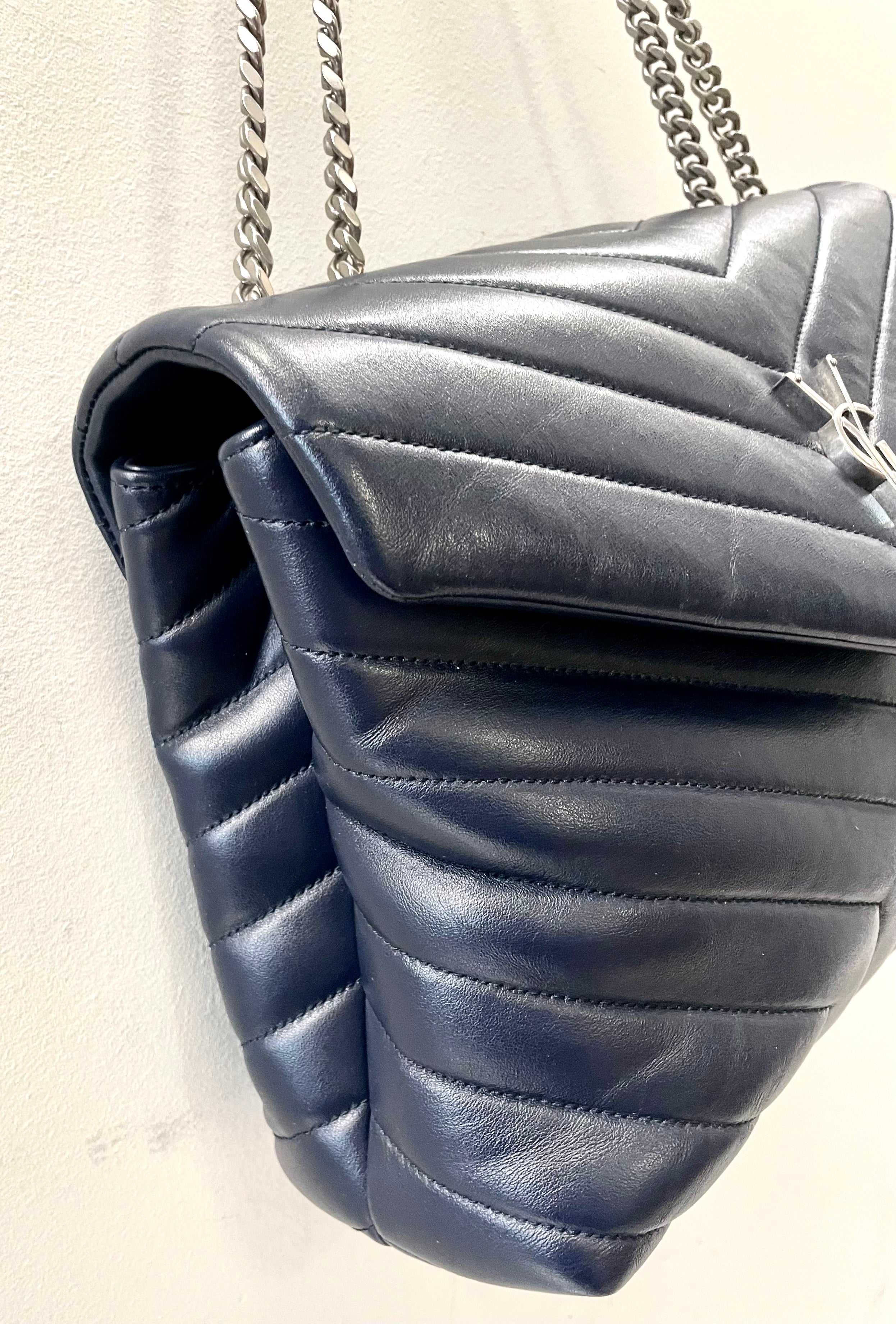 YLS MEDIUM LOULOU MATELASSE LEATHER SHOULDER BAG