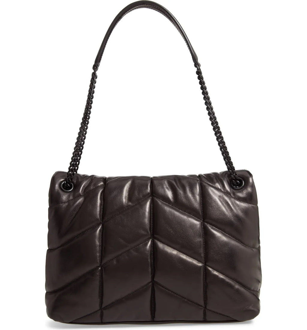 YLS LOULOU MEDIUM QUILTED PUFFER LEATHER SHOULDER BAG