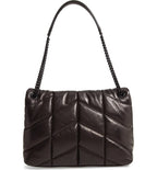 YLS LOULOU MEDIUM QUILTED PUFFER LEATHER SHOULDER BAG