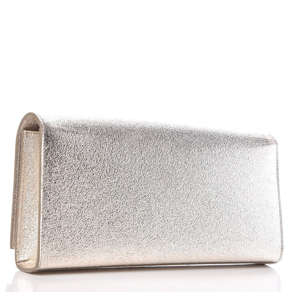 YLS METALLIC CALFSKIN MONOGRAM CASSANDRE CLUTCH