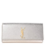 YLS METALLIC CALFSKIN MONOGRAM CASSANDRE CLUTCH