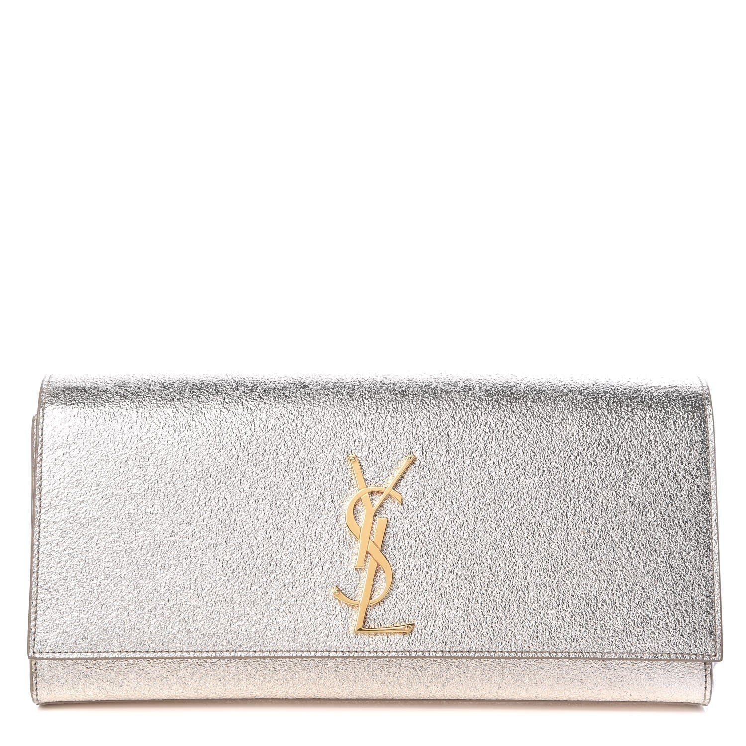 YLS METALLIC CALFSKIN MONOGRAM CASSANDRE CLUTCH
