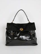 YLS PONY HAIR PATENT M TWO BAG