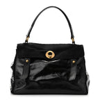 YLS PONY HAIR PATENT M TWO BAG