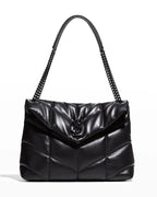 YLS LOULOU MEDIUM QUILTED PUFFER LEATHER SHOULDER BAG