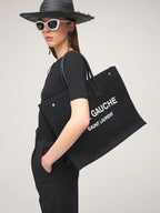 YLS RIVE GAUCHE LARGE TOTE BAG NOIR