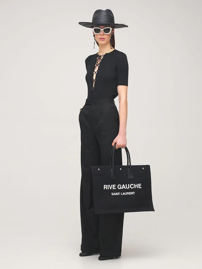 YLS RIVE GAUCHE LARGE TOTE BAG NOIR