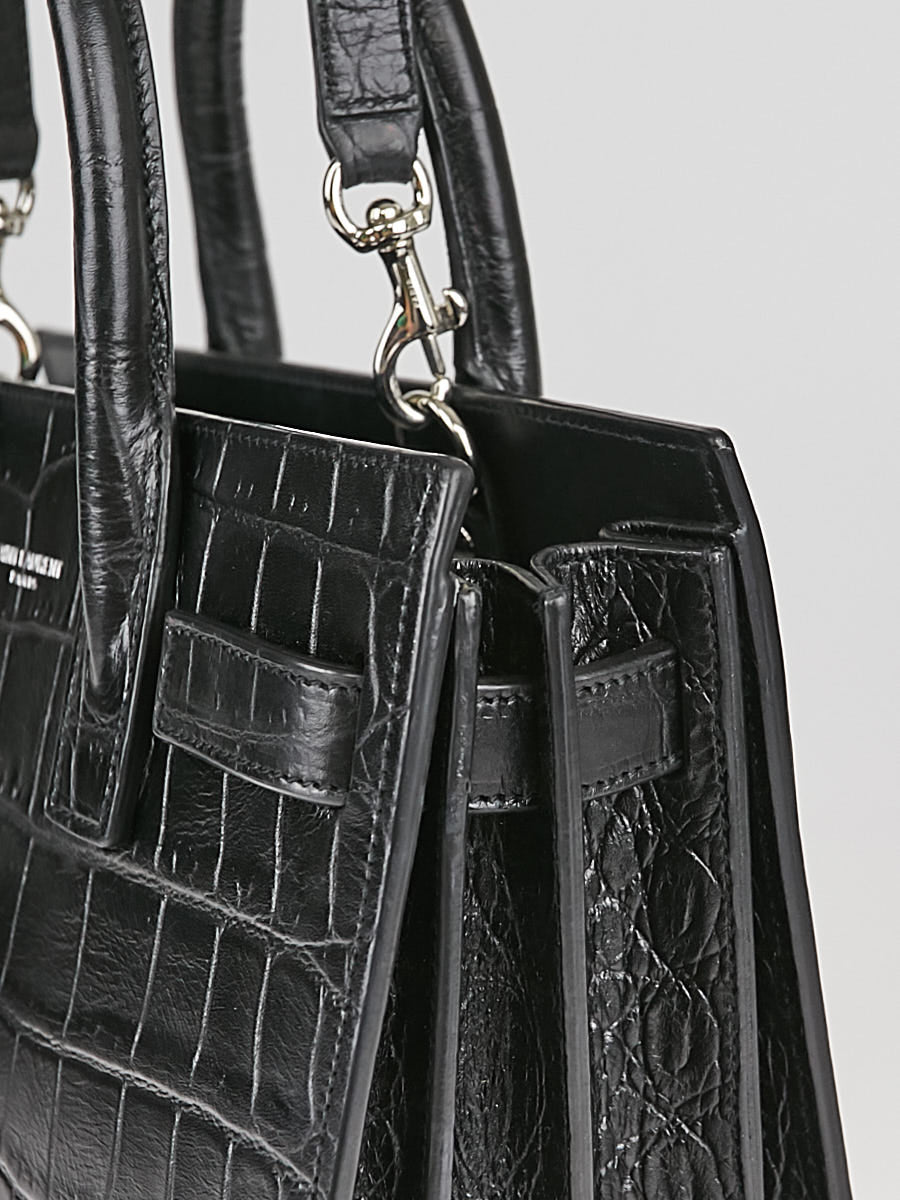 YLS SAC DE JOUR CROCODILE-EMBOSSED HANDBAG