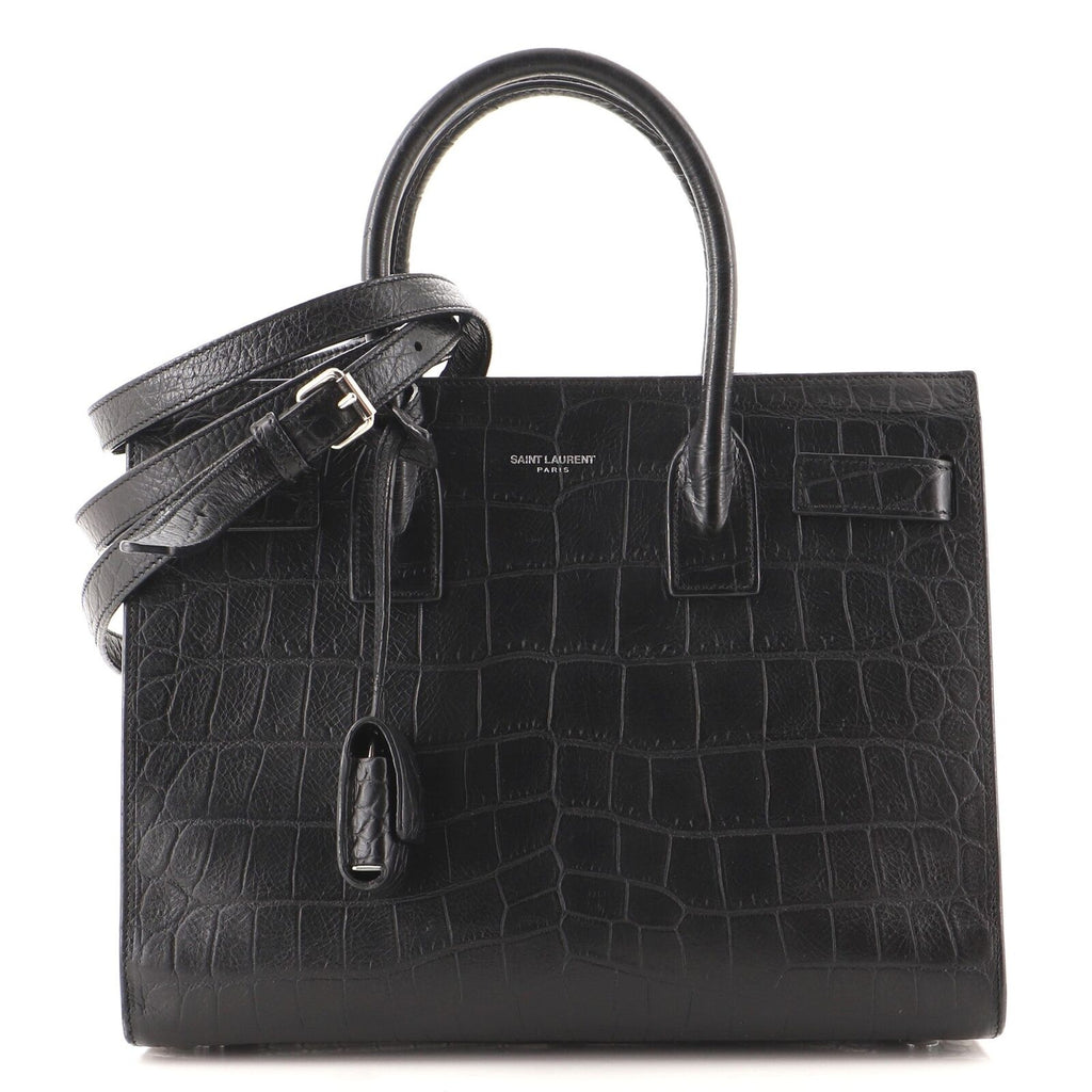 YLS SAC DE JOUR CROCODILE-EMBOSSED HANDBAG