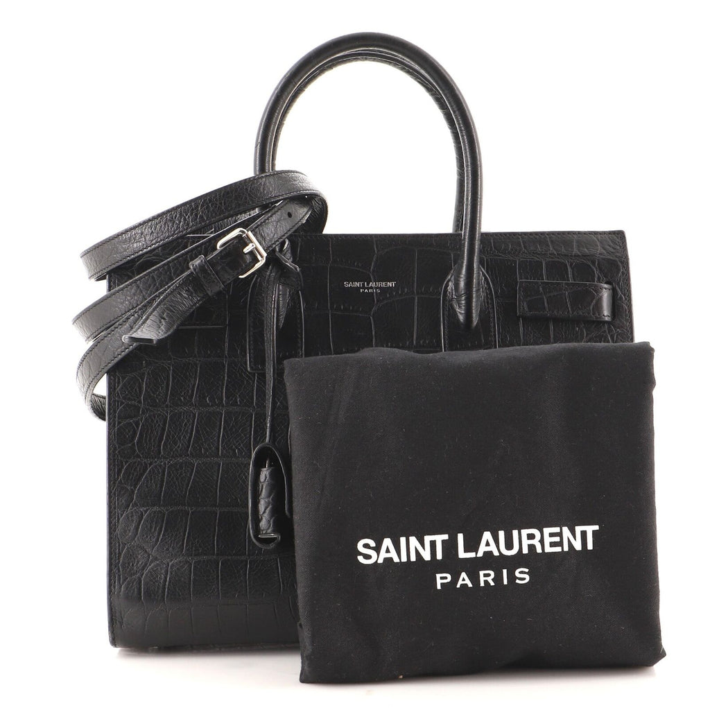 YLS SAC DE JOUR CROCODILE-EMBOSSED HANDBAG